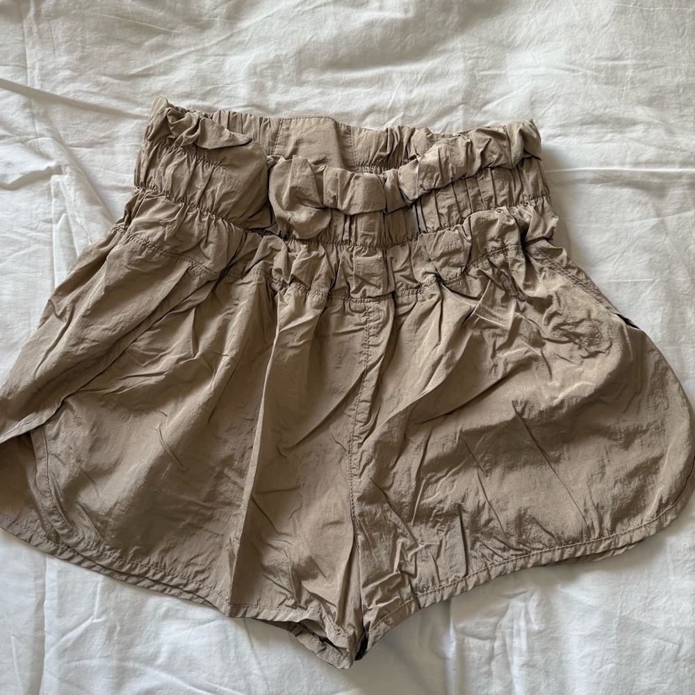 FP Movement by Free People High Waist Beige Shorts
